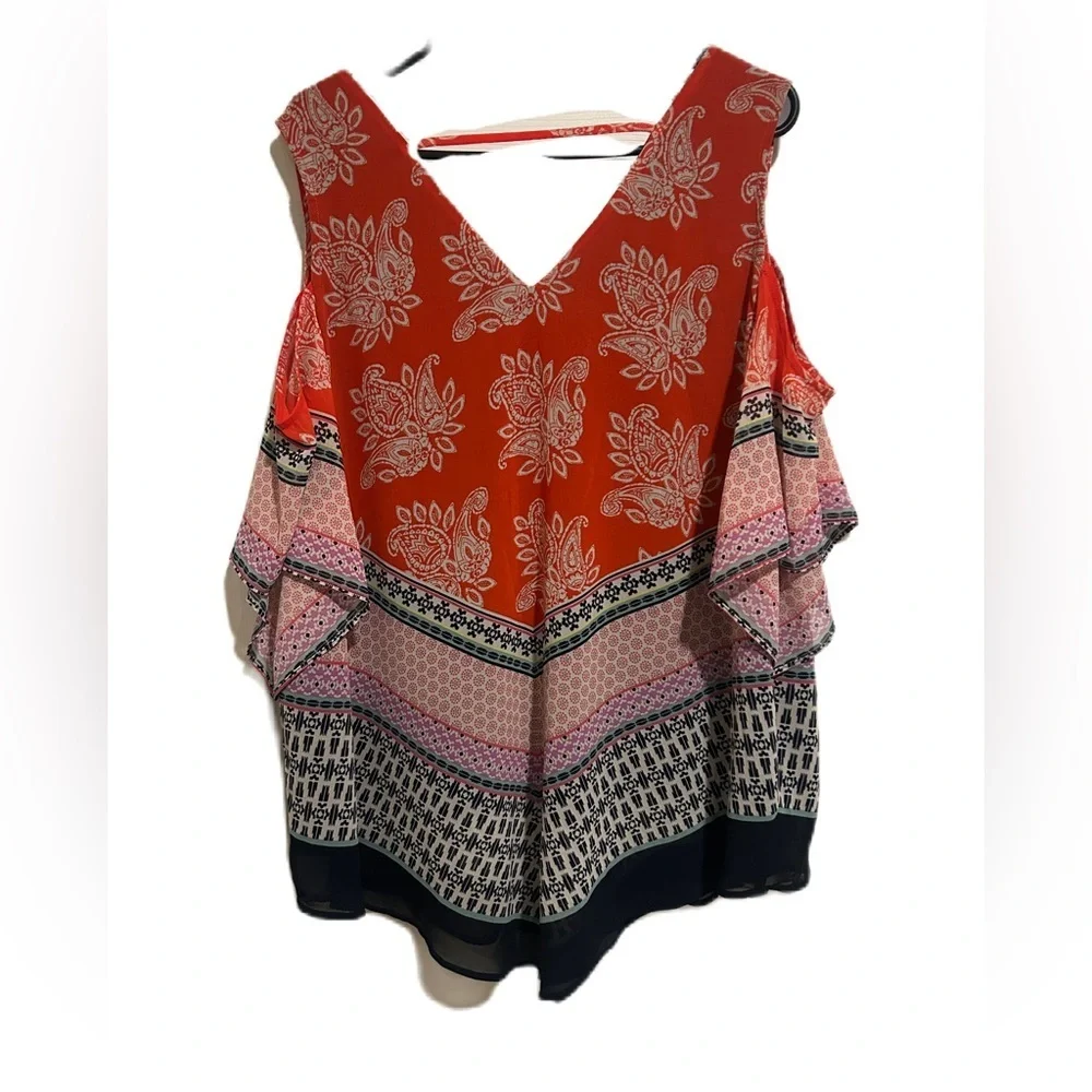 NWT DR2 Colorful Patterned Blouse Top Sz. XL New - Picture 4 of 8